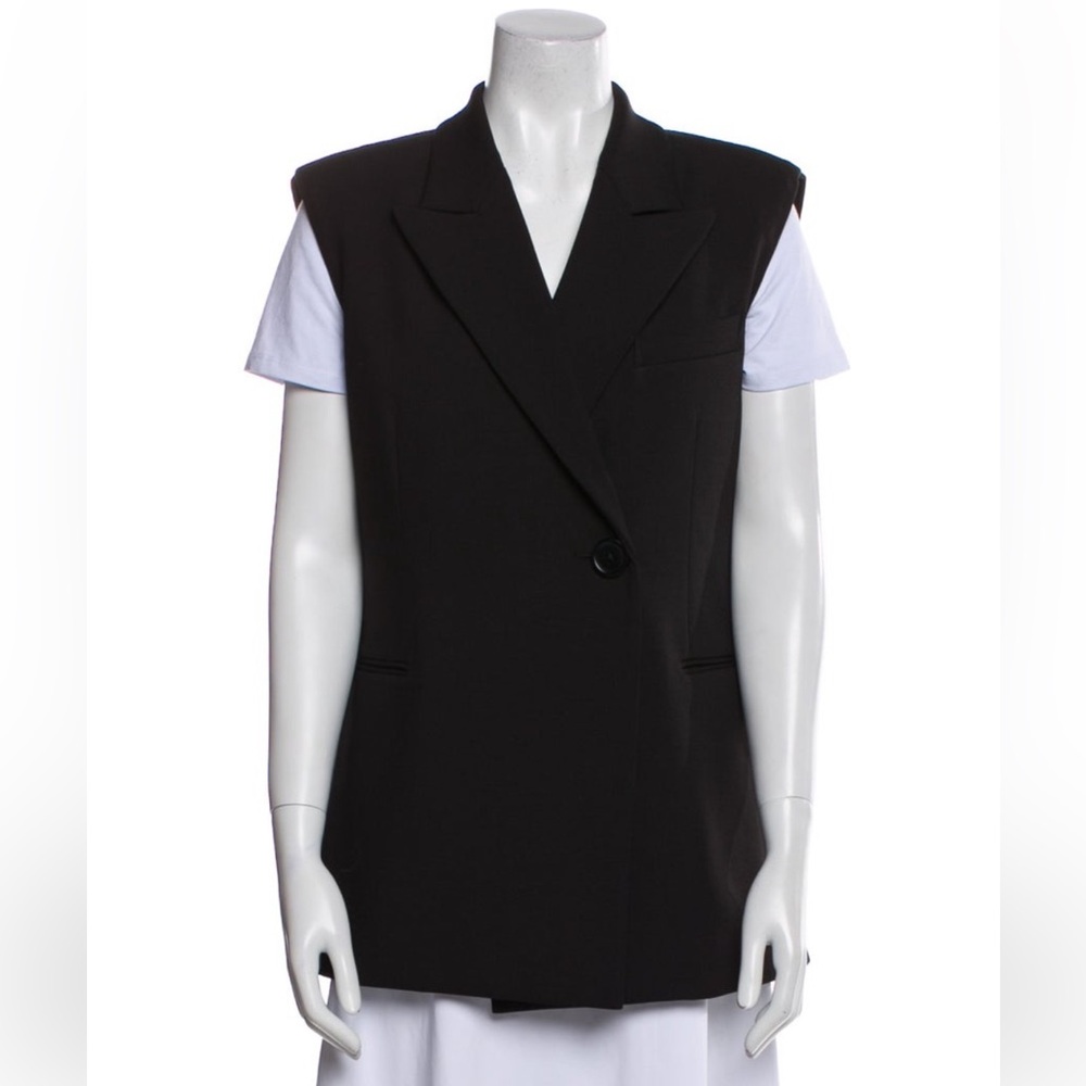 Rachel Gilbert Black Tailored Sleeveless Blazer Vest - Read